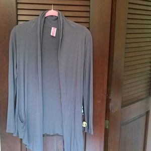 gray slouchy cardigan with pockets
